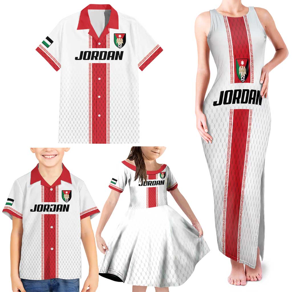 Custom Jordan Heritage Football Family Matching Tank Maxi Dress and Hawaiian Shirt Al Nashama Sporty Style - Wonder Print Shop