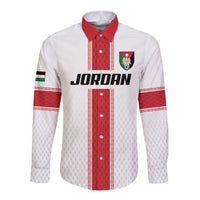Custom Jordan Heritage Football Long Sleeve Button Shirt Al Nashama Sporty Style - Wonder Print Shop