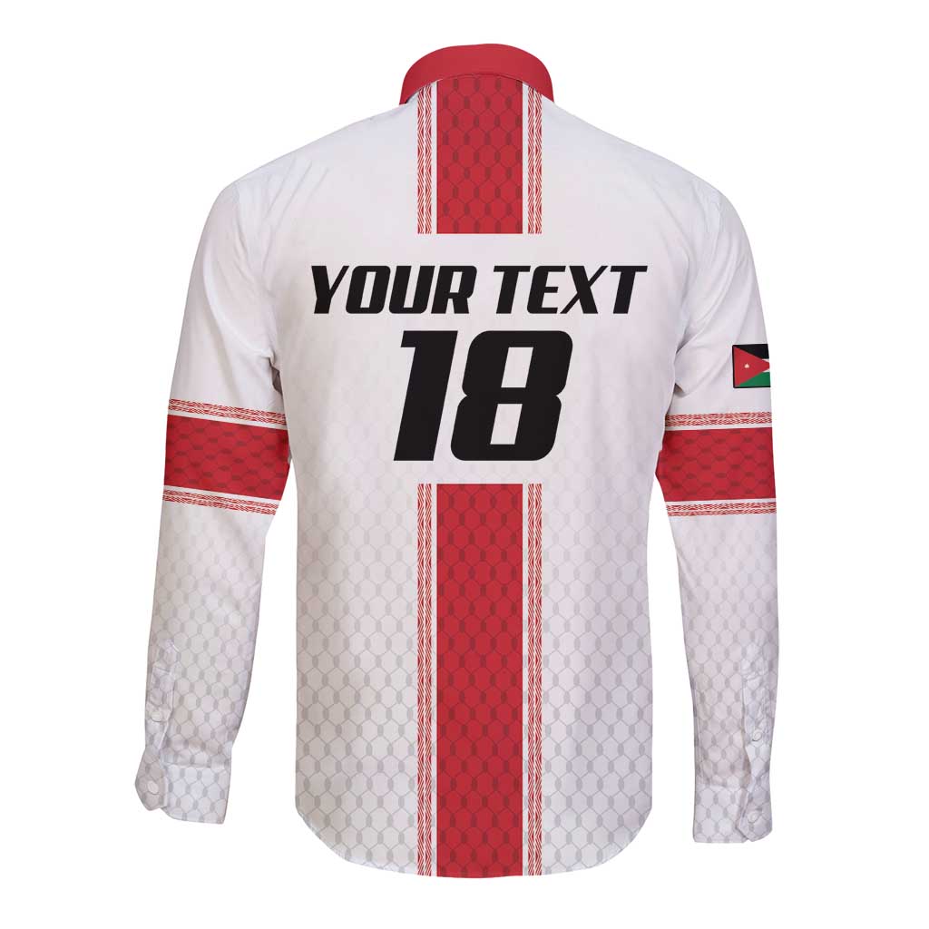 Custom Jordan Heritage Football Long Sleeve Button Shirt Al Nashama Sporty Style - Wonder Print Shop