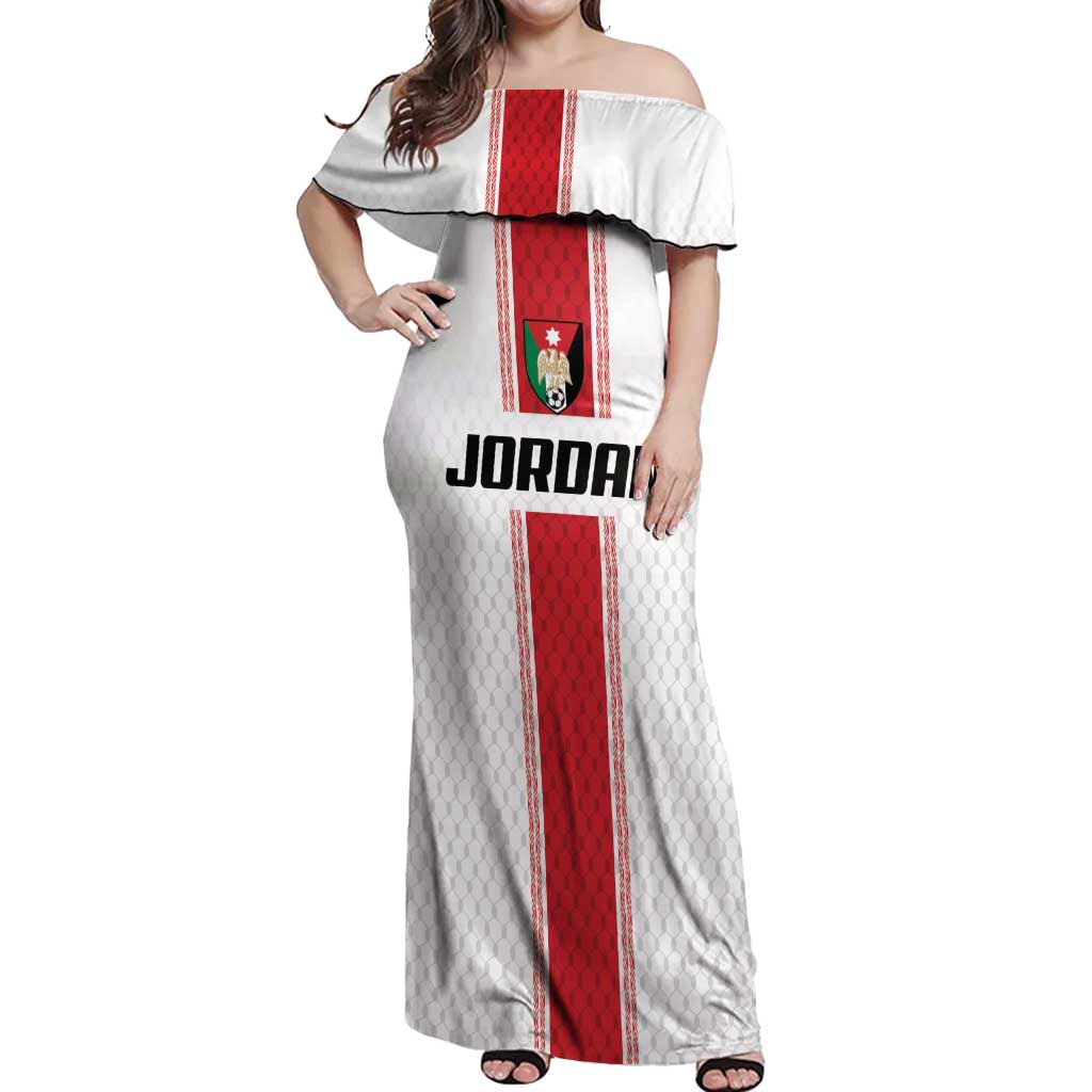 Custom Jordan Heritage Football Off Shoulder Maxi Dress Al Nashama Sporty Style - Wonder Print Shop