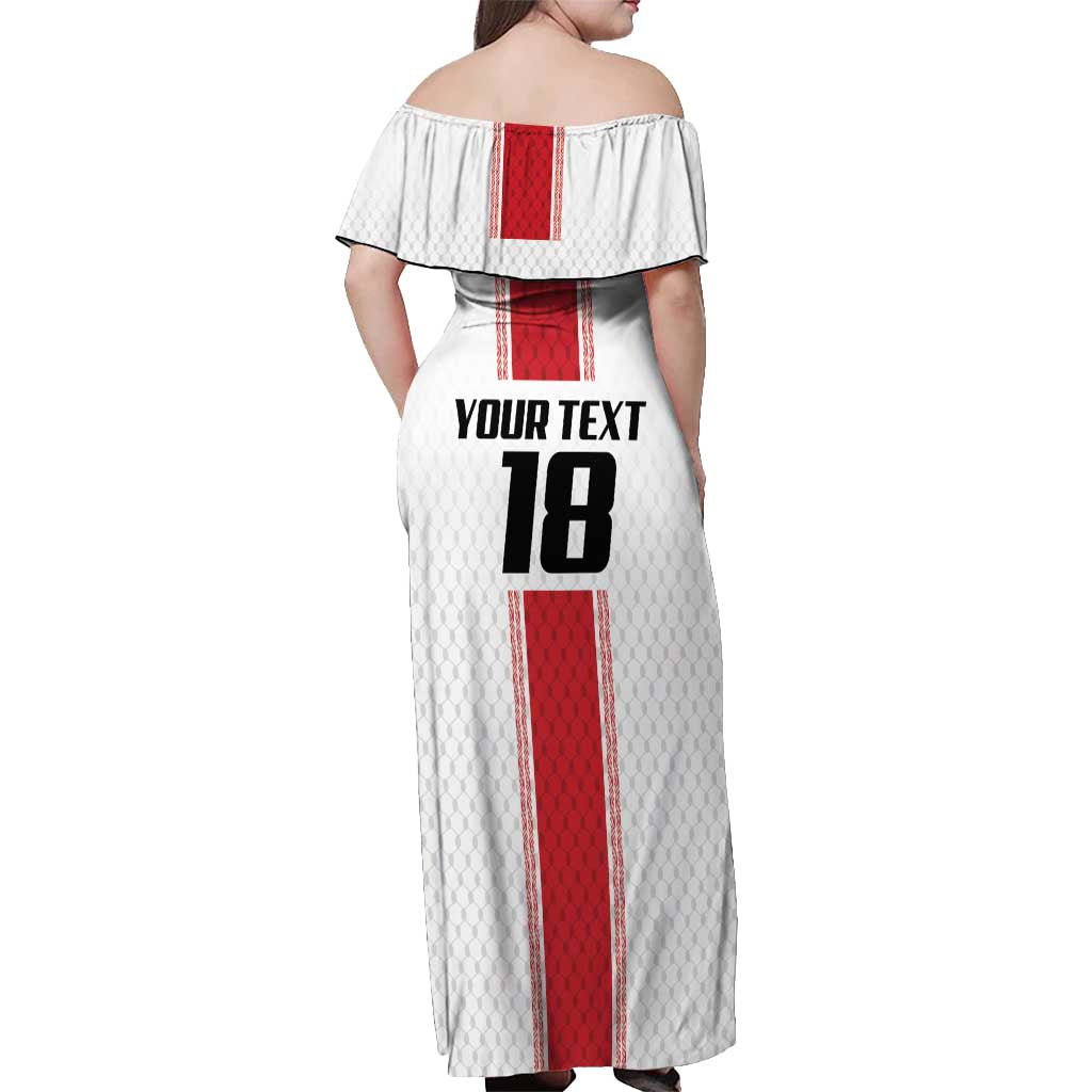 Custom Jordan Heritage Football Off Shoulder Maxi Dress Al Nashama Sporty Style - Wonder Print Shop