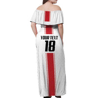 Custom Jordan Heritage Football Off Shoulder Maxi Dress Al Nashama Sporty Style - Wonder Print Shop