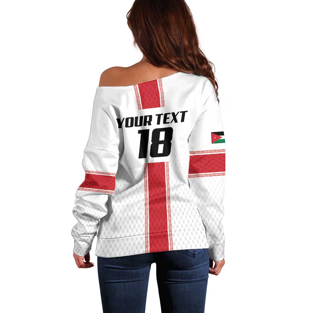 Custom Jordan Heritage Football Off Shoulder Sweater Al Nashama Sporty Style - Wonder Print Shop