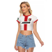 Custom Jordan Heritage Football Raglan Cropped T Shirt Al Nashama Sporty Style - Wonder Print Shop