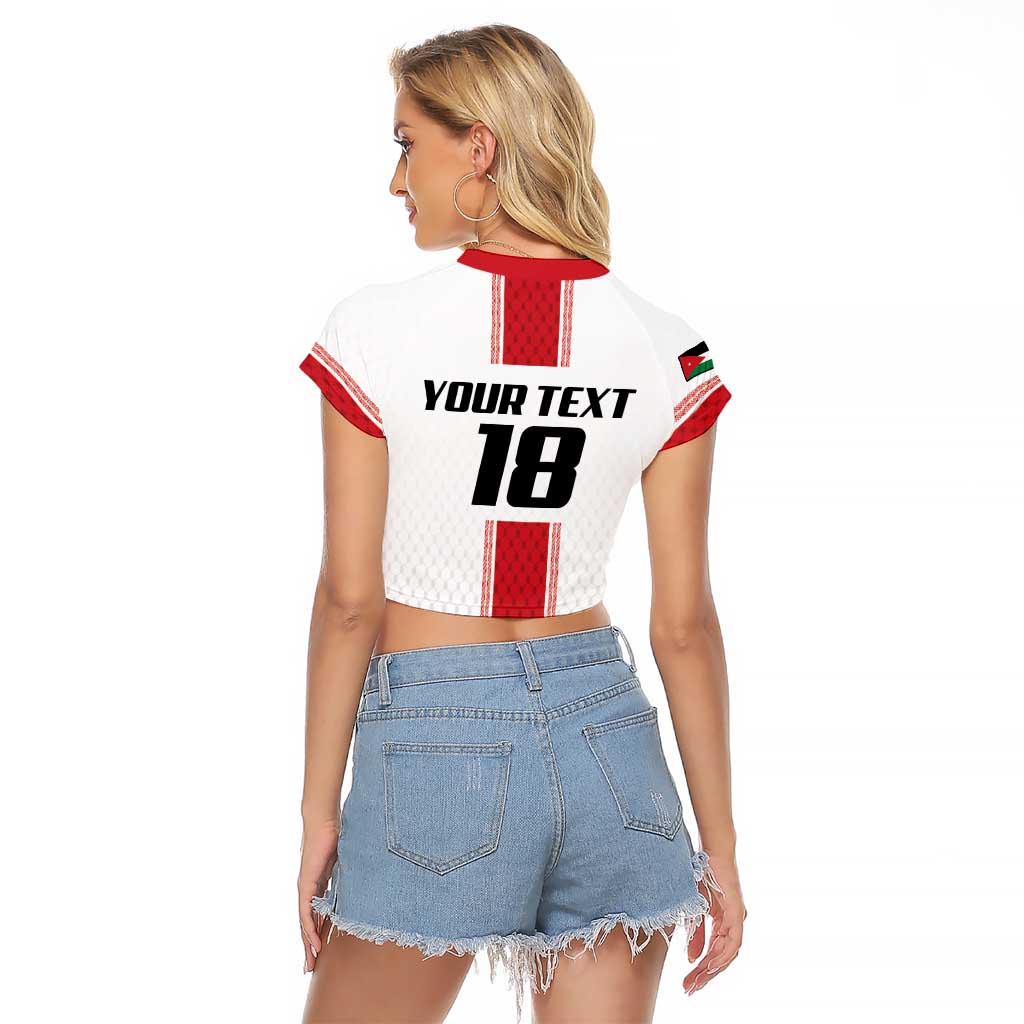 Custom Jordan Heritage Football Raglan Cropped T Shirt Al Nashama Sporty Style - Wonder Print Shop