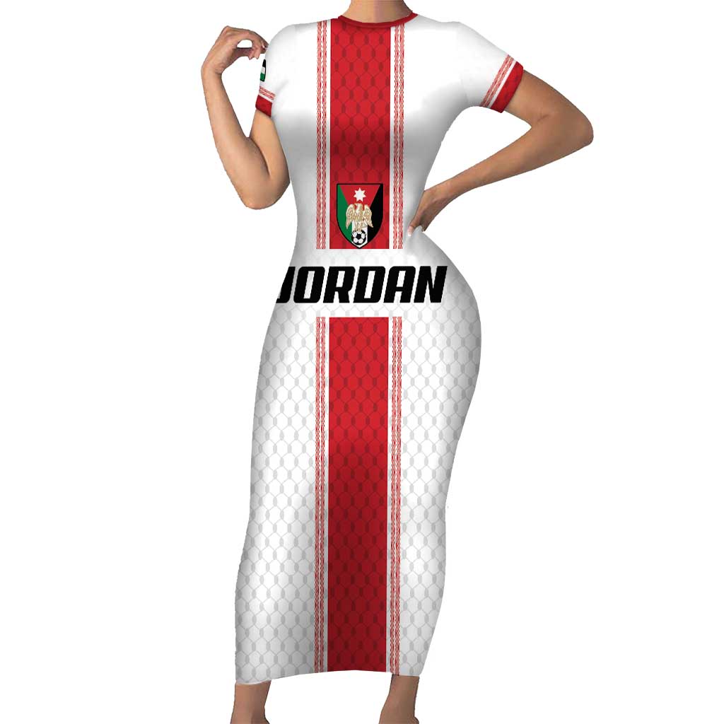 Custom Jordan Heritage Football Short Sleeve Bodycon Dress Al Nashama Sporty Style - Wonder Print Shop
