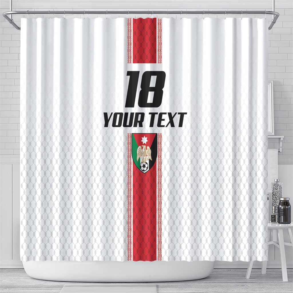Custom Jordan Heritage Football Shower Curtain Al Nashama Sporty Style - Wonder Print Shop