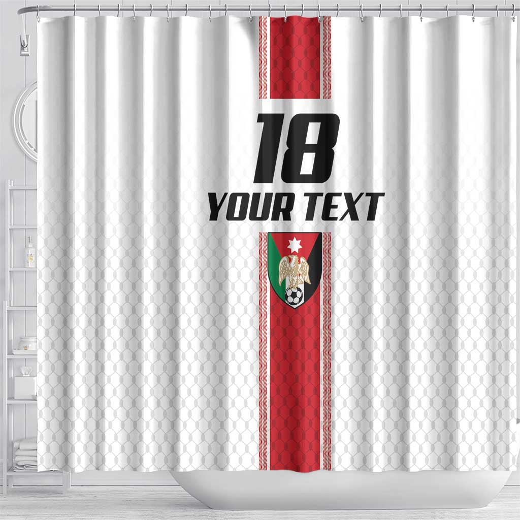 Custom Jordan Heritage Football Shower Curtain Al Nashama Sporty Style - Wonder Print Shop