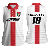 Custom Jordan Heritage Football Women Sleeveless Polo Shirt Al Nashama Sporty Style - Wonder Print Shop