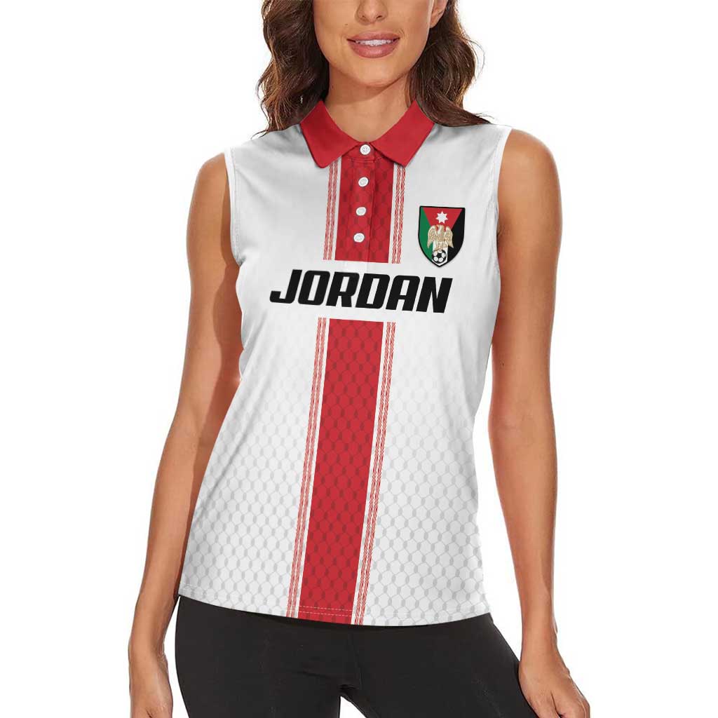 Custom Jordan Heritage Football Women Sleeveless Polo Shirt Al Nashama Sporty Style - Wonder Print Shop