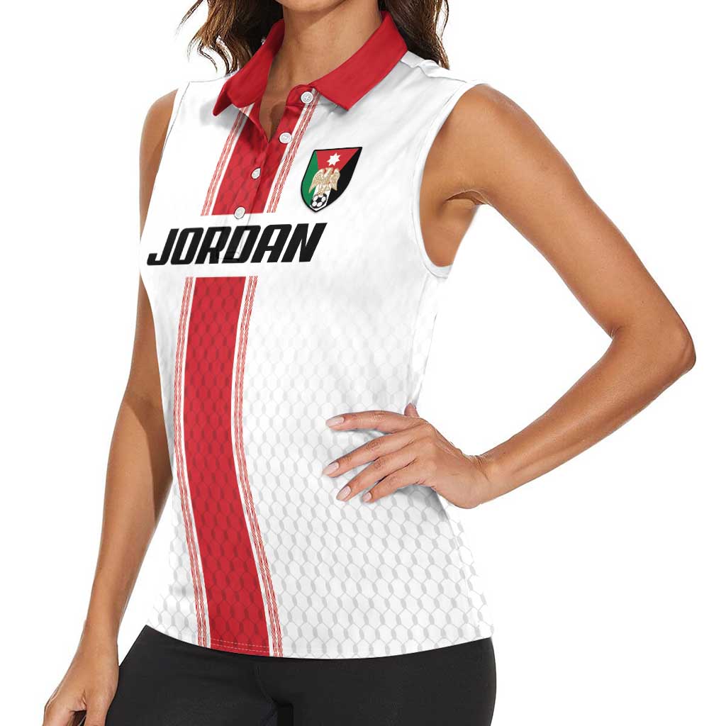 Custom Jordan Heritage Football Women Sleeveless Polo Shirt Al Nashama Sporty Style - Wonder Print Shop