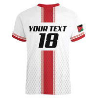 Custom Jordan Heritage Football Women V-Neck T-Shirt Al Nashama Sporty Style - Wonder Print Shop