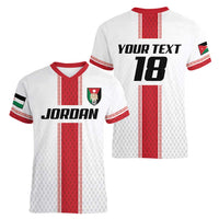 Custom Jordan Heritage Football Women V-Neck T-Shirt Al Nashama Sporty Style - Wonder Print Shop