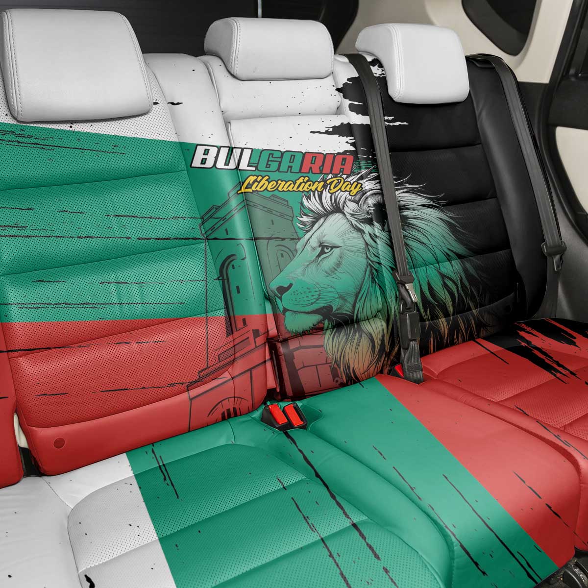 Bulgaria Liberation Day Back Car Seat Cover Bulgarian Lion National Pride Patriotic