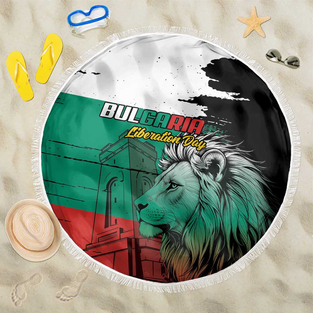 Bulgaria Liberation Day Beach Blanket Bulgarian Lion National Pride Patriotic
