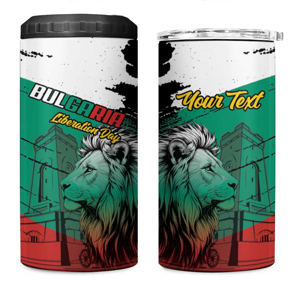 Bulgaria Liberation Day Personalized 4 in 1 Can Cooler Tumbler Bulgarian Lion National Pride Patriotic