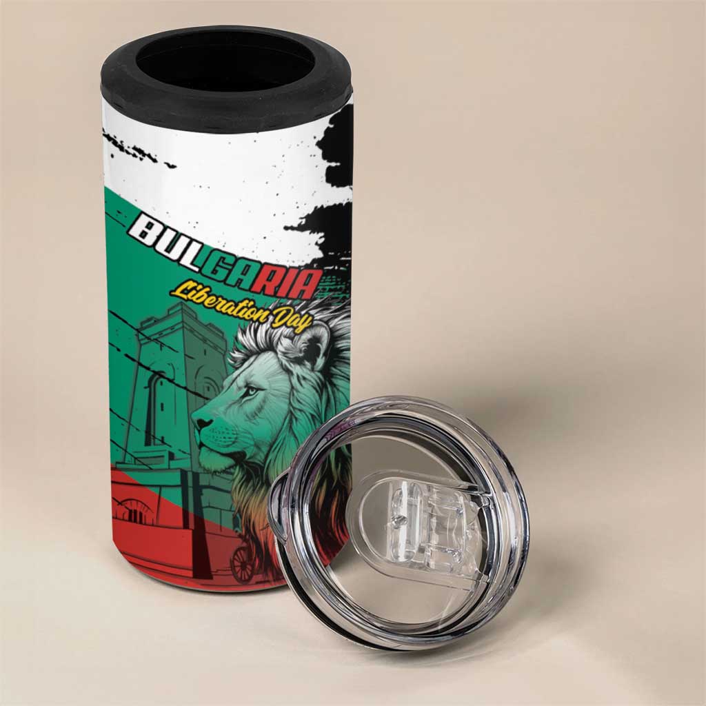 Bulgaria Liberation Day Personalized 4 in 1 Can Cooler Tumbler Bulgarian Lion National Pride Patriotic