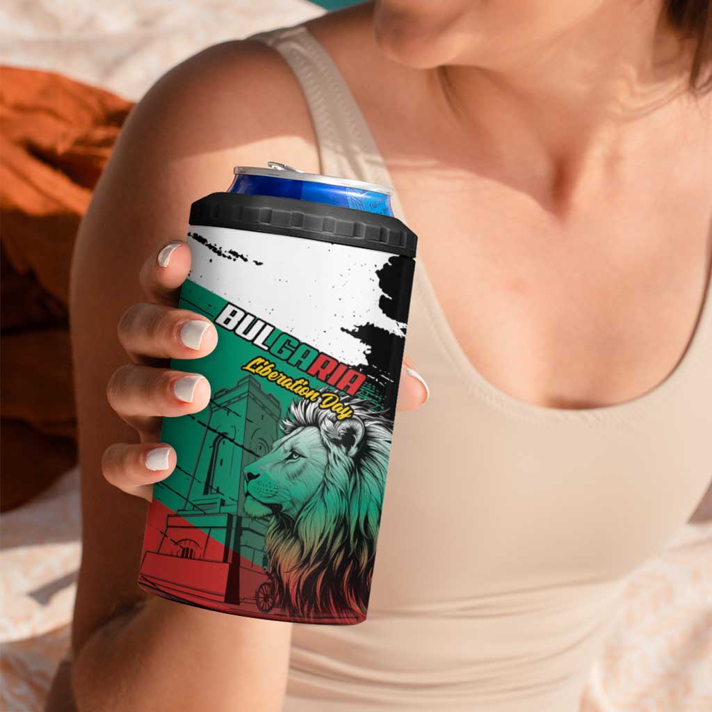 Bulgaria Liberation Day Personalized 4 in 1 Can Cooler Tumbler Bulgarian Lion National Pride Patriotic