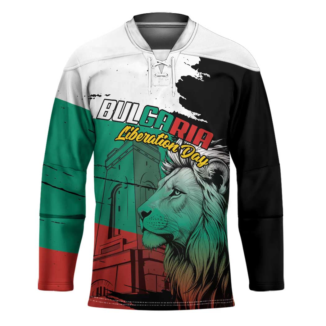 Bulgaria Liberation Day Personalized Hockey Jersey Bulgarian Lion National Pride Patriotic