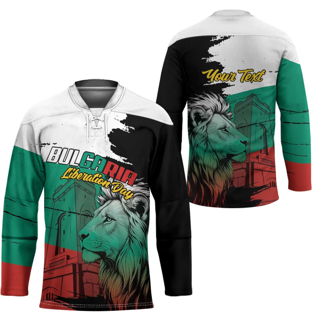 Bulgaria Liberation Day Personalized Hockey Jersey Bulgarian Lion National Pride Patriotic