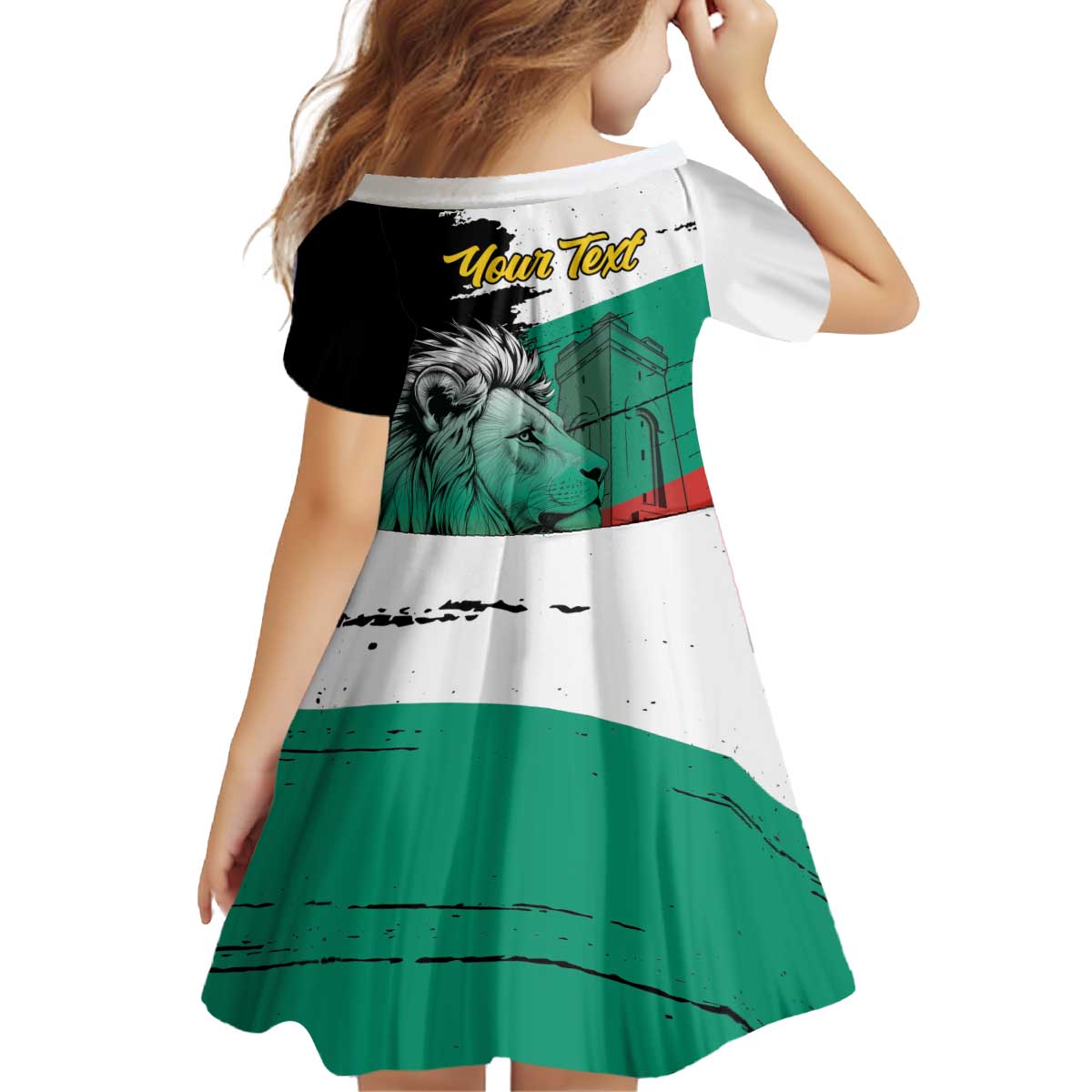 Bulgaria Liberation Day Personalized Kid Short Sleeve Dress Bulgarian Lion National Pride Patriotic