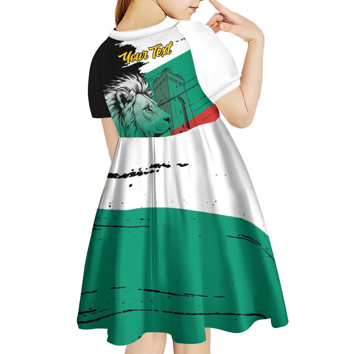 Bulgaria Liberation Day Personalized Kid Short Sleeve Dress Bulgarian Lion National Pride Patriotic