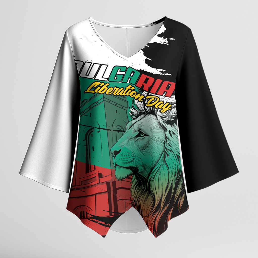 Bulgaria Liberation Day Personalized Kimono Sleeve Blouse Bulgarian Lion National Pride Patriotic