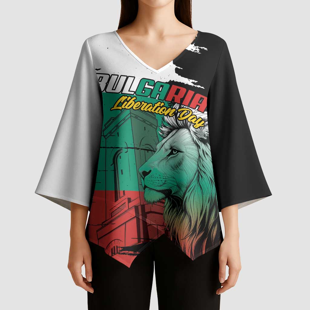 Bulgaria Liberation Day Personalized Kimono Sleeve Blouse Bulgarian Lion National Pride Patriotic