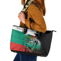 Bulgaria Liberation Day Leather Tote Bag Bulgarian Lion National Pride Patriotic