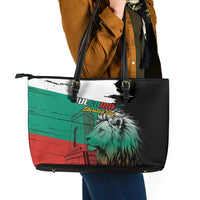 Bulgaria Liberation Day Leather Tote Bag Bulgarian Lion National Pride Patriotic