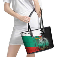 Bulgaria Liberation Day Leather Tote Bag Bulgarian Lion National Pride Patriotic