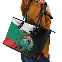 Bulgaria Liberation Day Leather Tote Bag Bulgarian Lion National Pride Patriotic