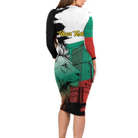 Bulgaria Liberation Day Personalized Long Sleeve Bodycon Dress Bulgarian Lion National Pride Patriotic