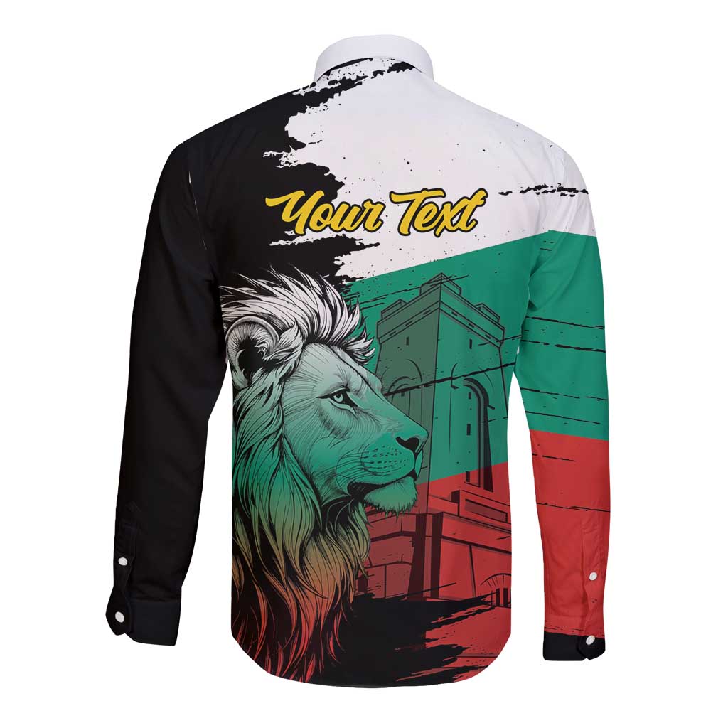 Bulgaria Liberation Day Personalized Long Sleeve Button Shirt Bulgarian Lion National Pride Patriotic