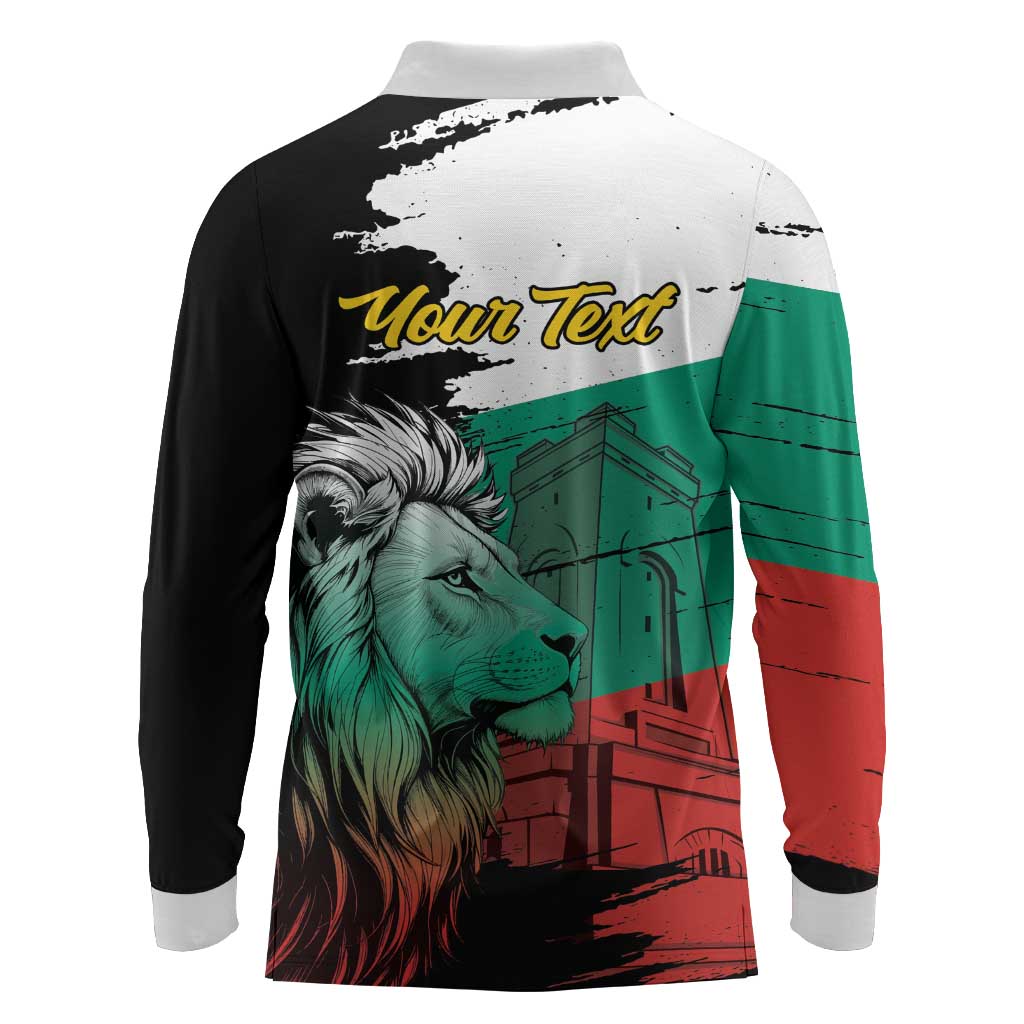Bulgaria Liberation Day Personalized Long Sleeve Polo Shirt Bulgarian Lion National Pride Patriotic