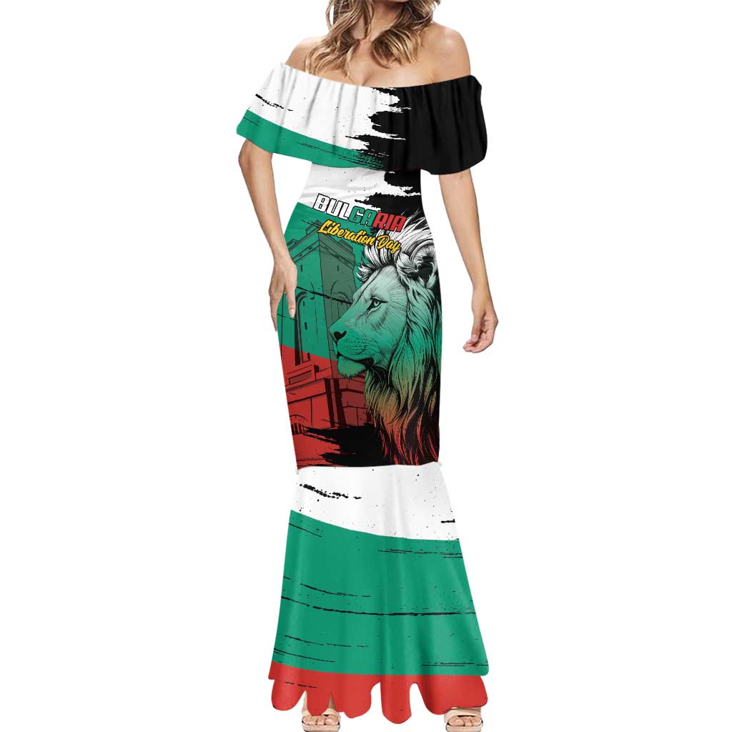 Bulgaria Liberation Day Personalized Mermaid Dress Bulgarian Lion National Pride Patriotic
