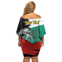 Bulgaria Liberation Day Personalized Off Shoulder Short Dress Bulgarian Lion National Pride Patriotic