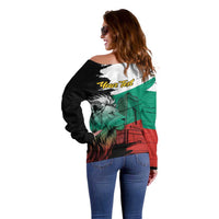 Bulgaria Liberation Day Personalized Off Shoulder Sweater Bulgarian Lion National Pride Patriotic