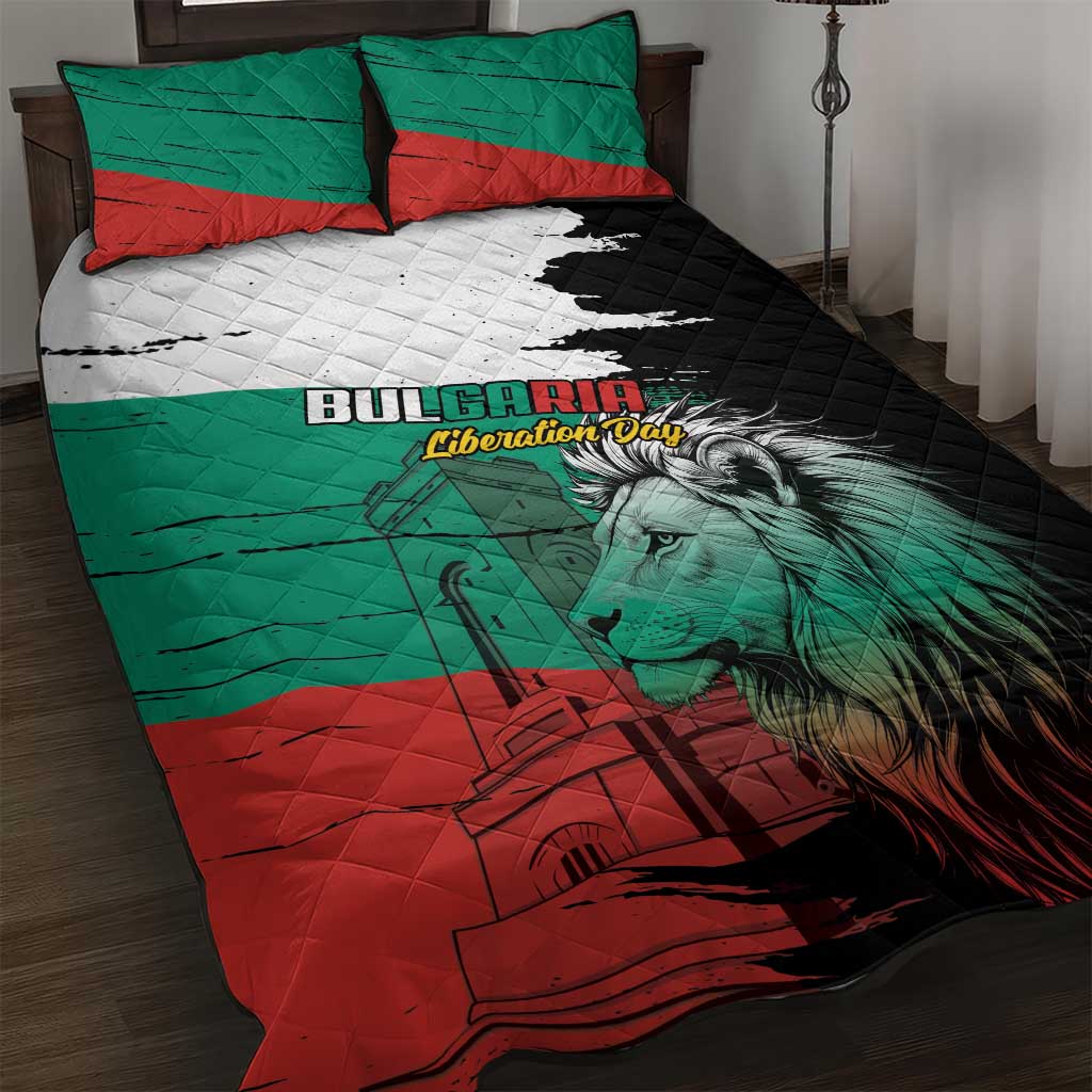 Bulgaria Liberation Day Quilt Bed Set Bulgarian Lion National Pride Patriotic