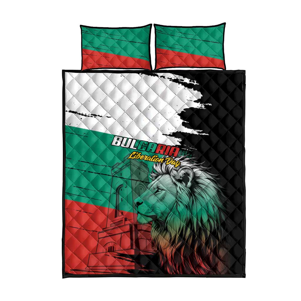 Bulgaria Liberation Day Quilt Bed Set Bulgarian Lion National Pride Patriotic