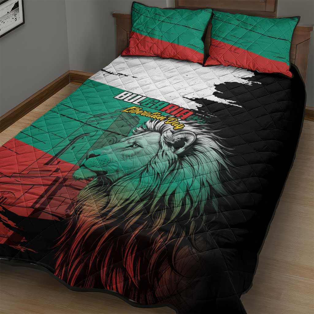 Bulgaria Liberation Day Quilt Bed Set Bulgarian Lion National Pride Patriotic