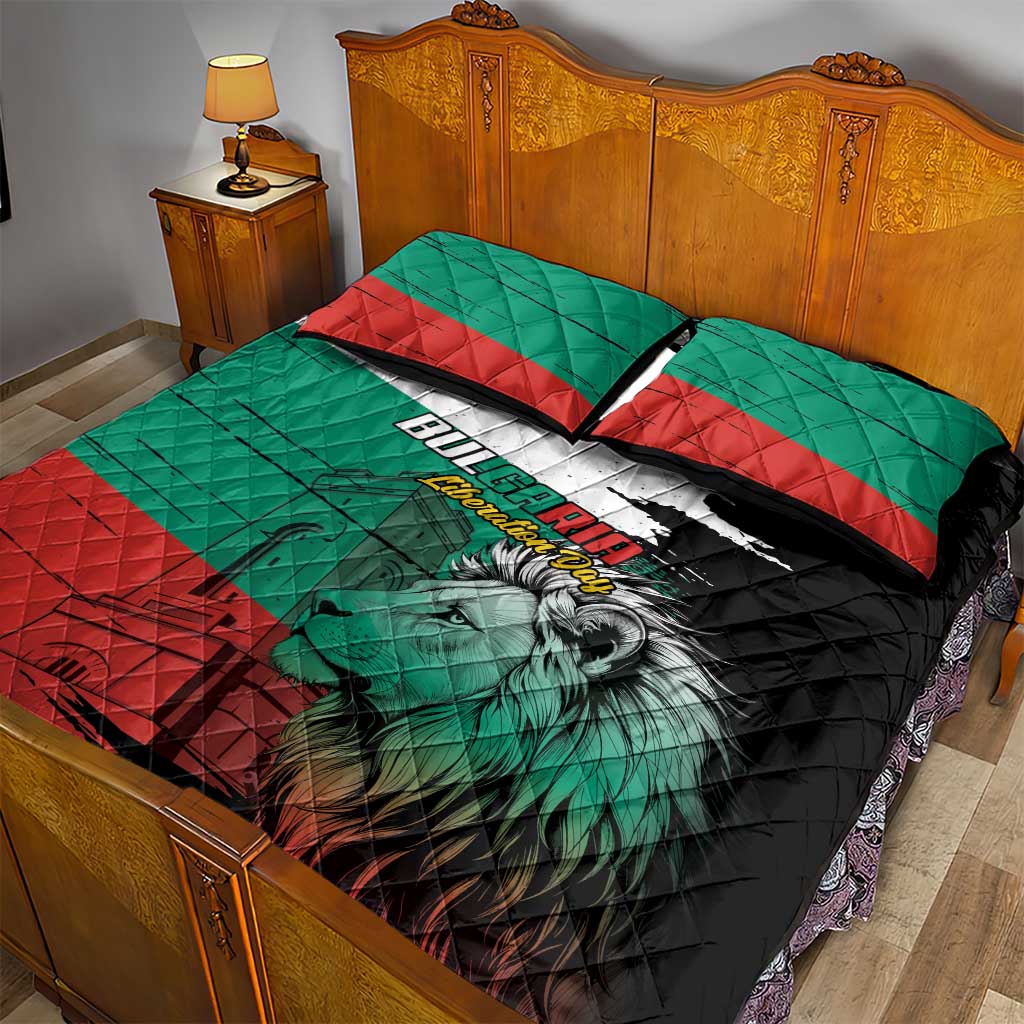 Bulgaria Liberation Day Quilt Bed Set Bulgarian Lion National Pride Patriotic