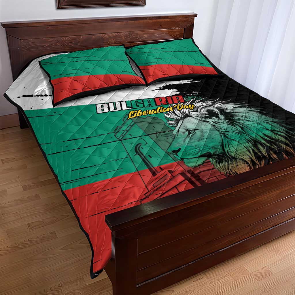 Bulgaria Liberation Day Quilt Bed Set Bulgarian Lion National Pride Patriotic