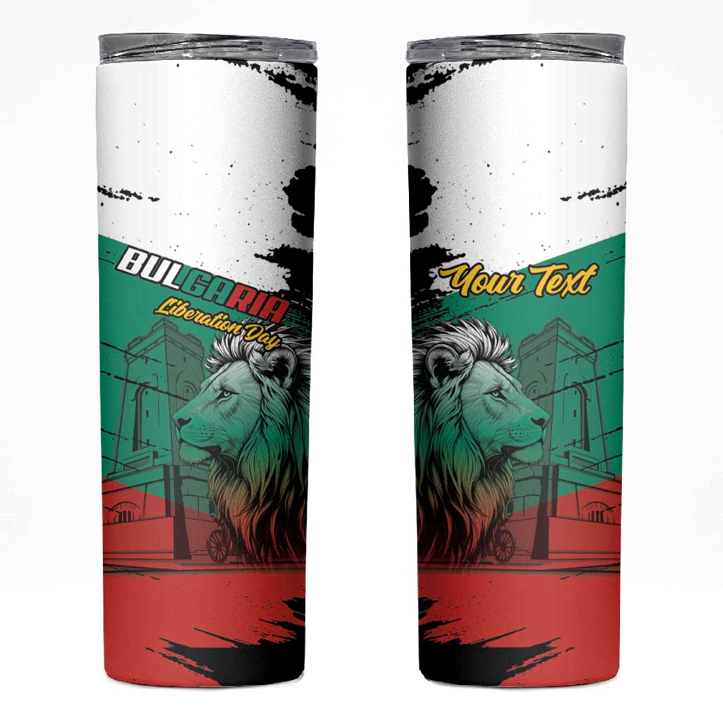 Bulgaria Liberation Day Personalized Skinny Tumbler Bulgarian Lion National Pride Patriotic