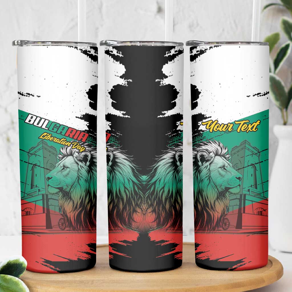 Bulgaria Liberation Day Personalized Skinny Tumbler Bulgarian Lion National Pride Patriotic