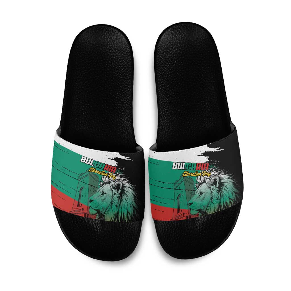Bulgaria Liberation Day Slide Sandals Bulgarian Lion National Pride Patriotic