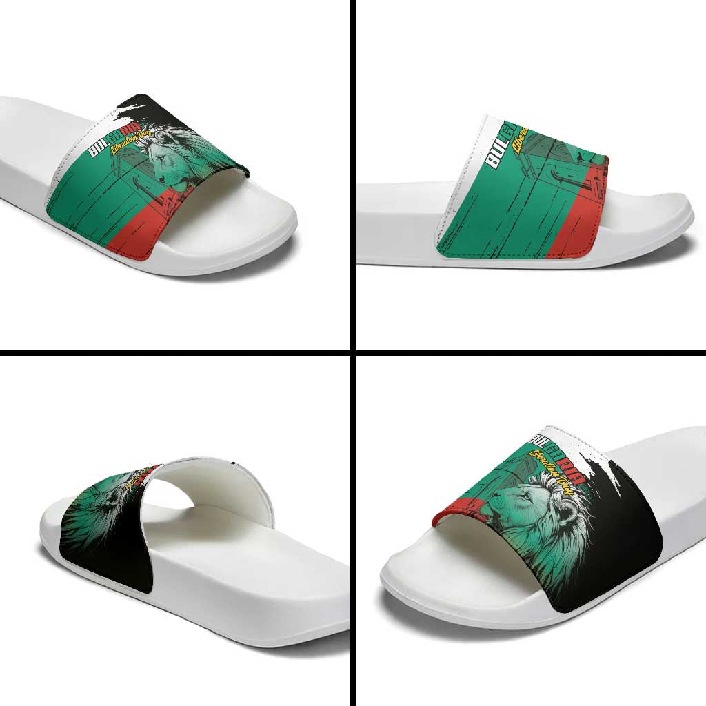 Bulgaria Liberation Day Slide Sandals Bulgarian Lion National Pride Patriotic