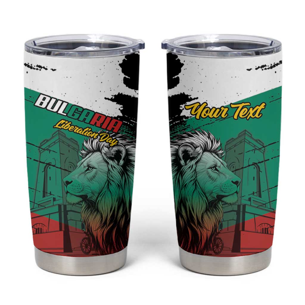 Bulgaria Liberation Day Personalized Tumbler Cup Bulgarian Lion National Pride Patriotic