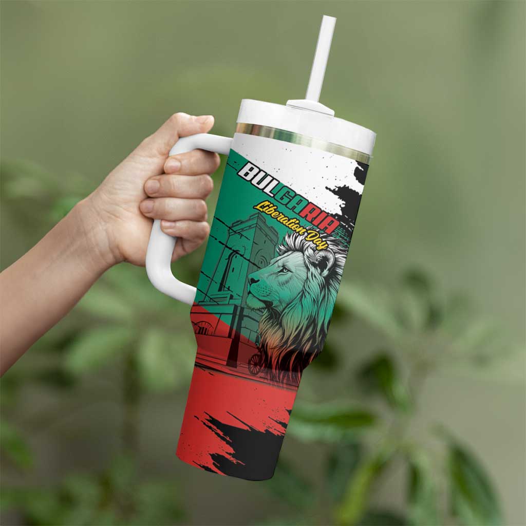Bulgaria Liberation Day Personalized Tumbler With Handle Bulgarian Lion National Pride Patriotic