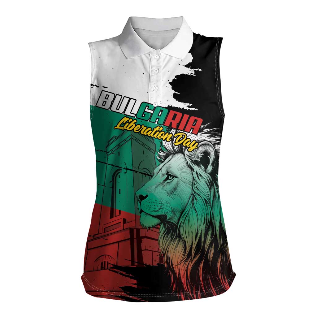 Bulgaria Liberation Day Personalized Women Sleeveless Polo Shirt Bulgarian Lion National Pride Patriotic